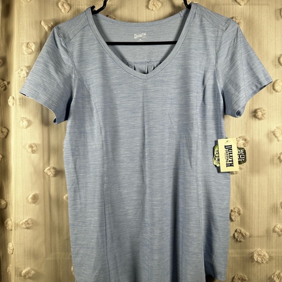 Duluth Trading Co Tops - NWT Duluth Trading Co Women’s Light Blue Short Sleeve V-Neck Active Tee Size XS